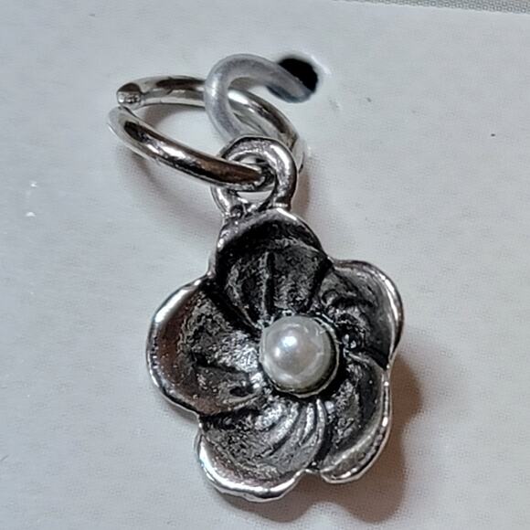 Laura Janelle Encharming Necklace 6 Charms Pink Gold Silver Rhinestone Flower - Picture 5 of 8